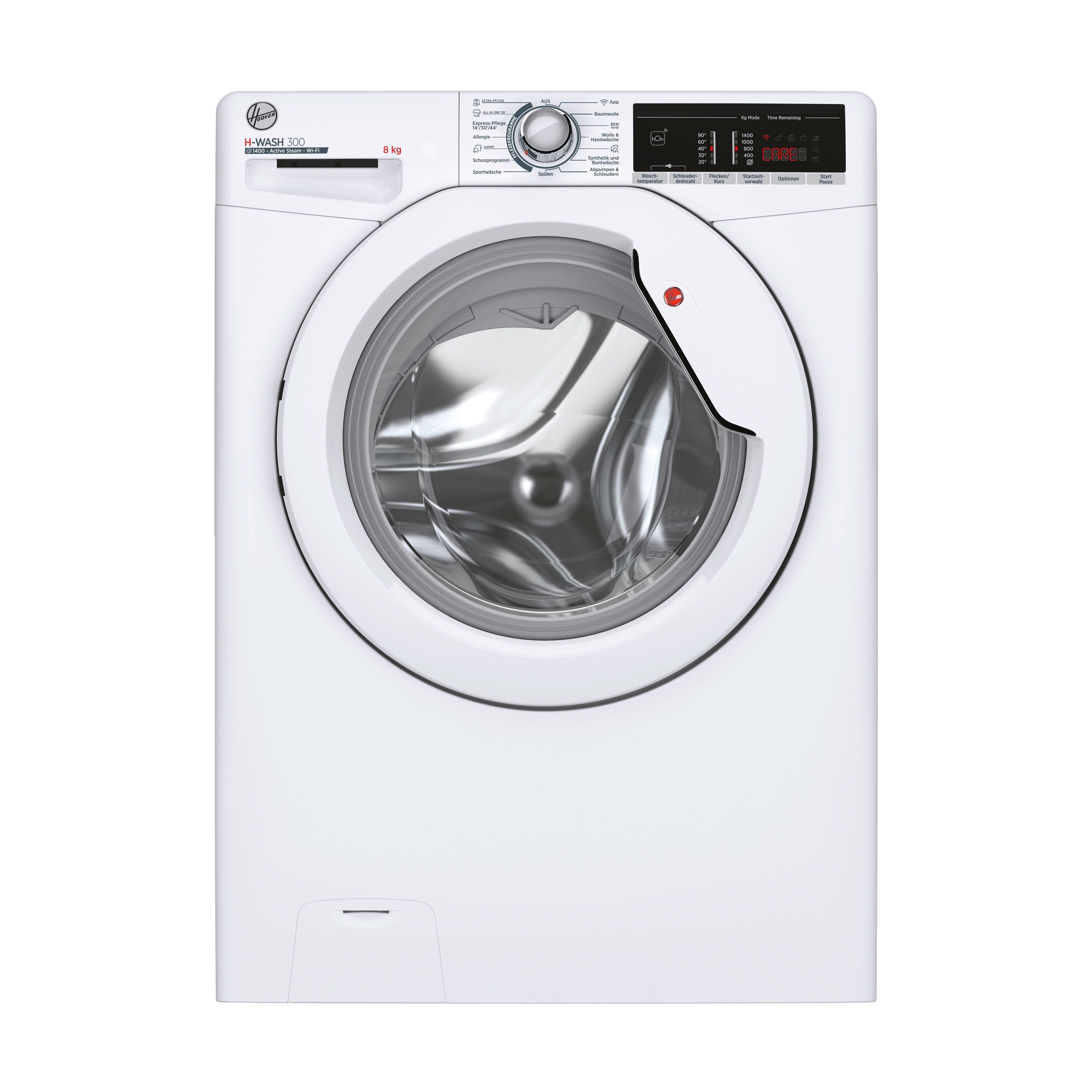 Waschmaschine H3wosq485ta4-84 8 Kg - Weiß, Basics, Glas/Kunststoff (60/85/47cm) - Hoover