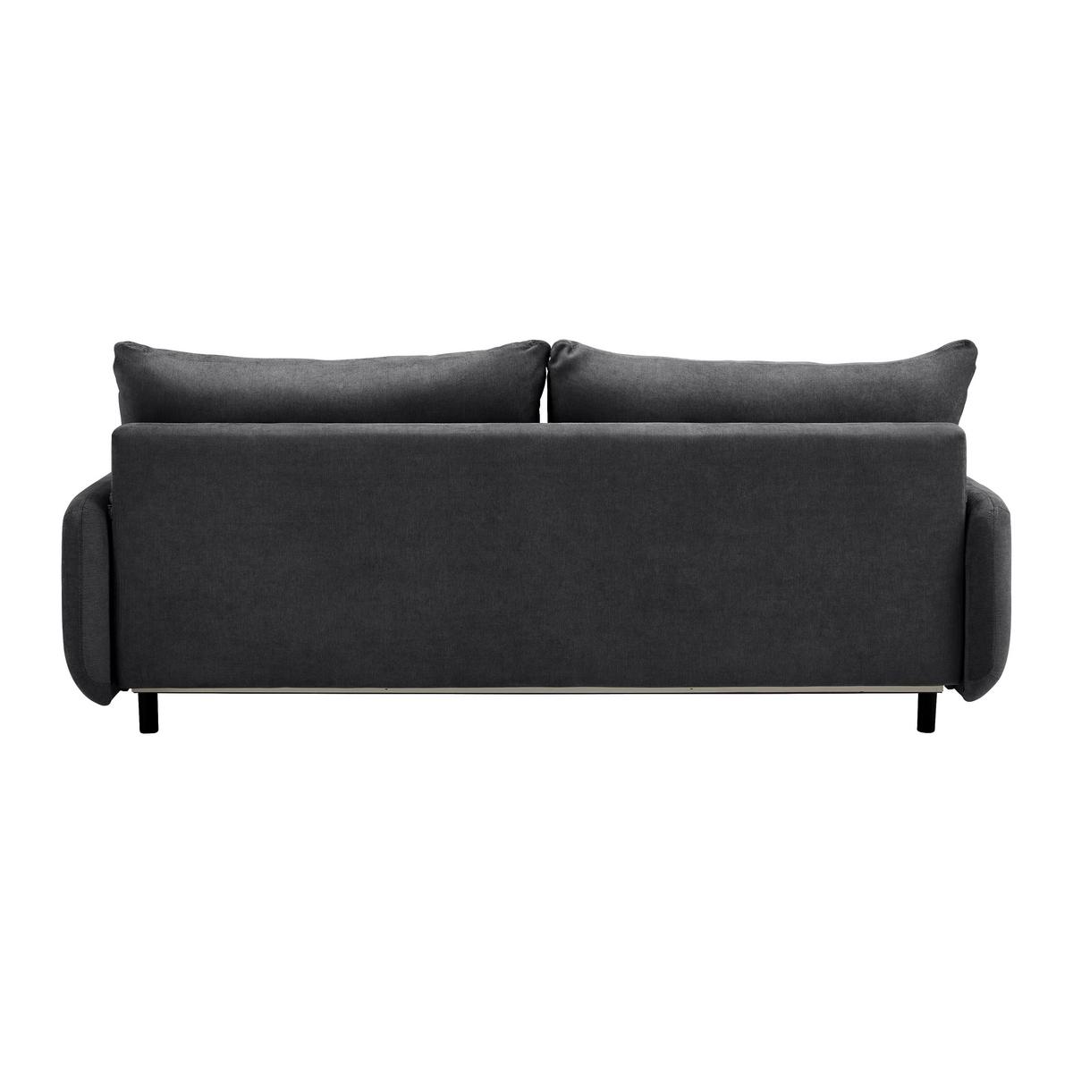 Praktická rozkladacia pohovka Oliver, antracit - čierna/farba akácie, Modern, drevo/textil (220/74/93cm) - Bessagi Home