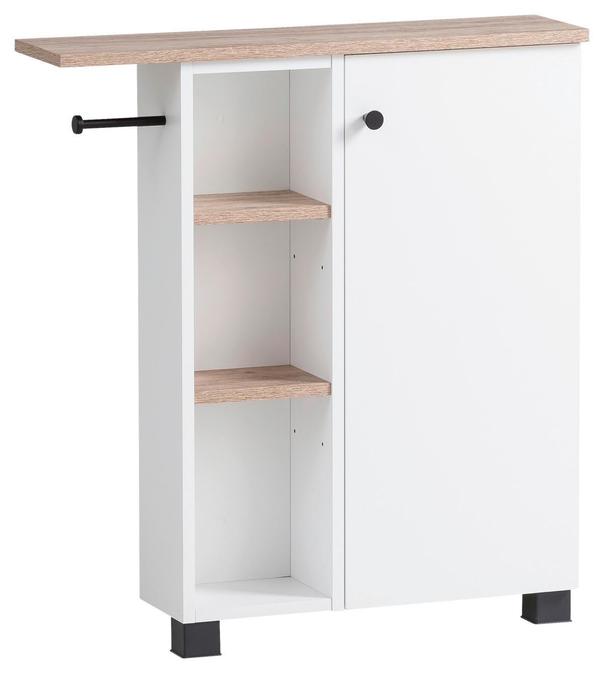 Unterschrank Lugo - Wildeiche/Schwarz, MODERN, Holzwerkstoff (70,7/77/17cm) - MID.YOU