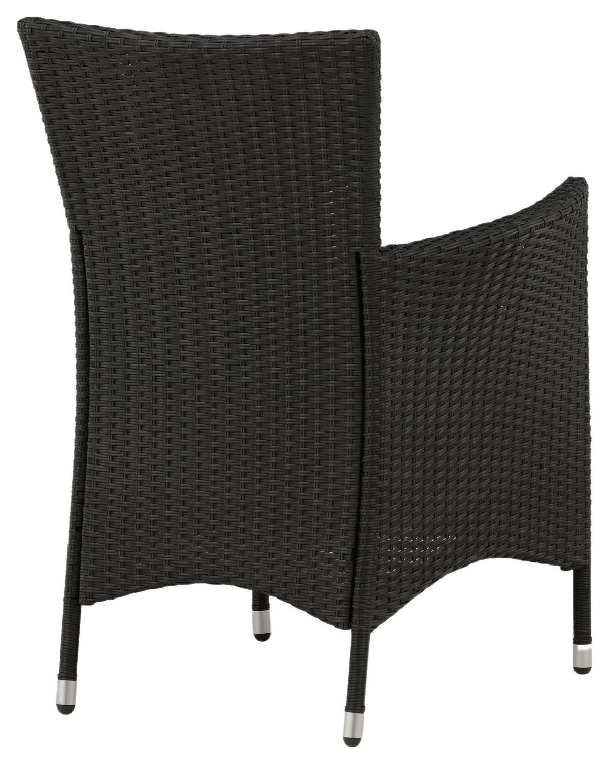 Gartensessel Stapelbar Knick 2er-Set Kunststoff/metall - Silberfarben/Schwarz, KONVENTIONELL, Kunststoff/Metall (60/88/60cm) - Gardenson