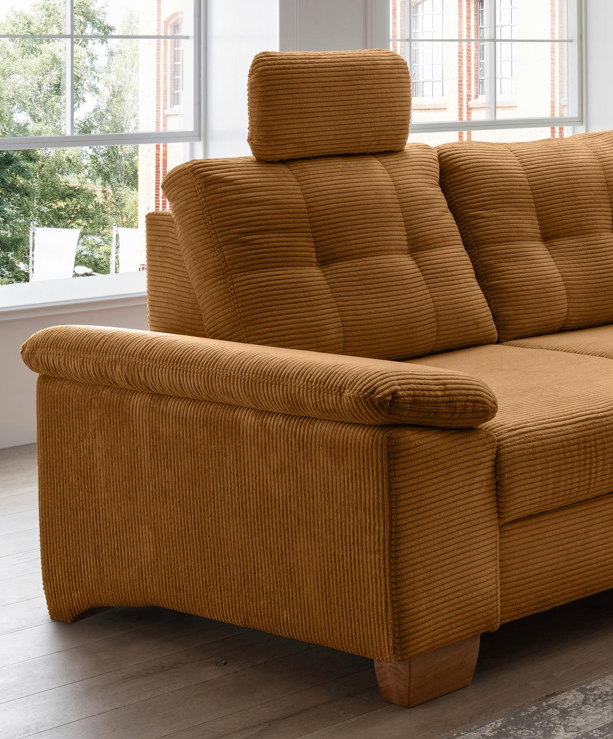 Ecksofa Brizzini Goldfarben S: 270x176 Cm - Goldfarben/Naturfarben, MODERN, Textil (270/176cm) - Livetastic