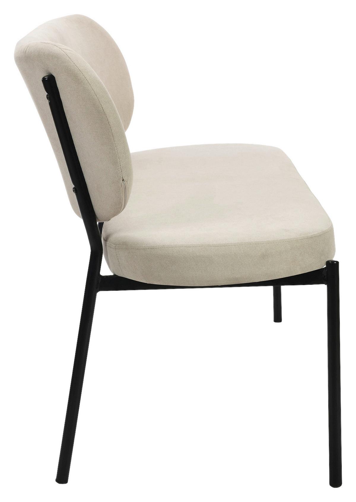 Sitzbank Jersey Schwarz, Taupe B: 160 cm - Taupe/Schwarz, Design, Textil/Metall (160/82/62cm) - MID.YOU