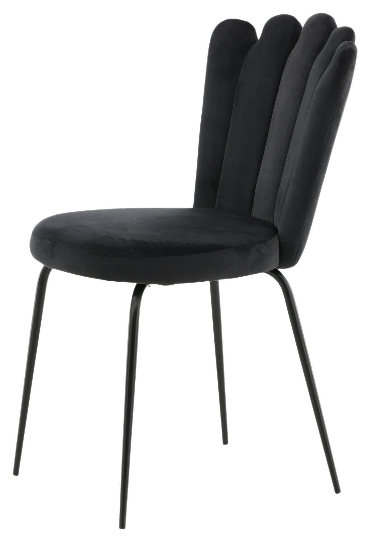Stuhl-Set Limhamn - Schwarz, Design, Textil/Metall (44,5/82,5/54cm) - Livetastic