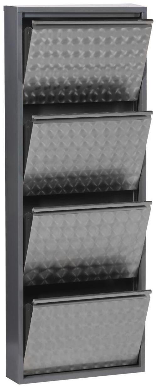 Schuhkipper Mac 4 Klappen Grau B: 50 cm - Grau, Basics, Metall (50/136/13cm)