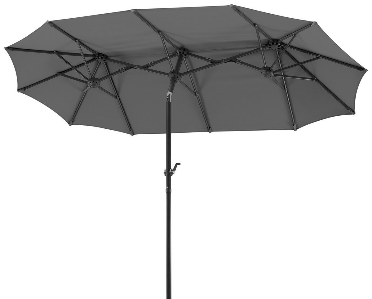 Doppelsonnenschirm Salerno BxHxT: 300x220x150 cm Anthrazit - Anthrazit, Basics, Textil/Metall (300/220/150cm) - Schneider