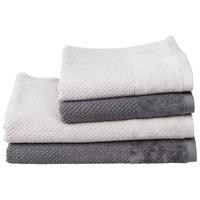 Handtuch Set Chiara 4-tlg. Baumwolle 450 G/m2 - Anthrazit/Silberfarben, MODERN, Textil - Luca Bessoni