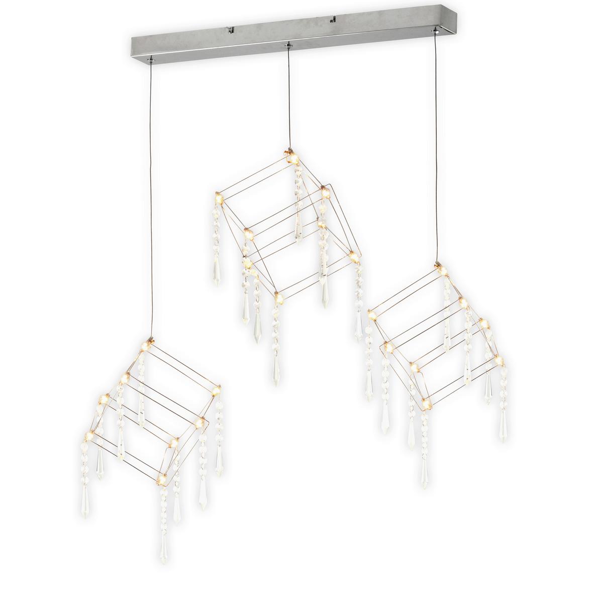 Led-hängeleuchte 6117942 Grace - Chromfarben/Transparent, LIFESTYLE, Kunststoff/Metall (80/106cm) - Näve