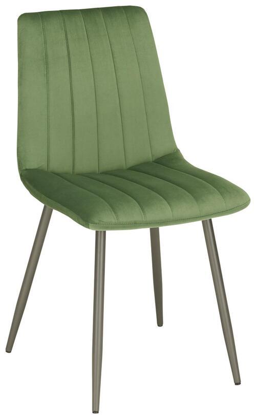 Židle Lisa Zelený Samet - zelená/antracitová, Lifestyle, kov/textil (45/88/56cm) - Modern Living