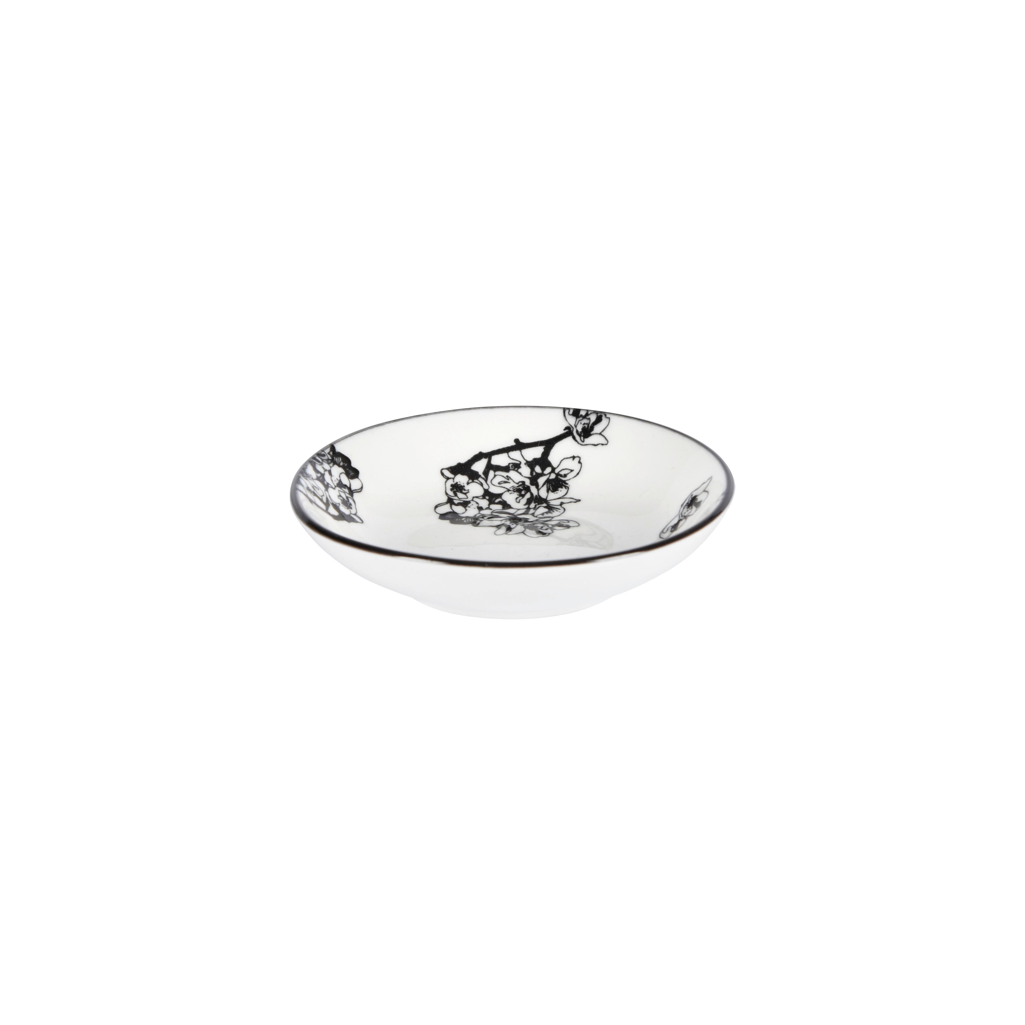 Miska na omáčku Shiva, Ø: 10,1cm - bílá/černá, Lifestyle, keramika (10,1/2,4cm) - Mömax