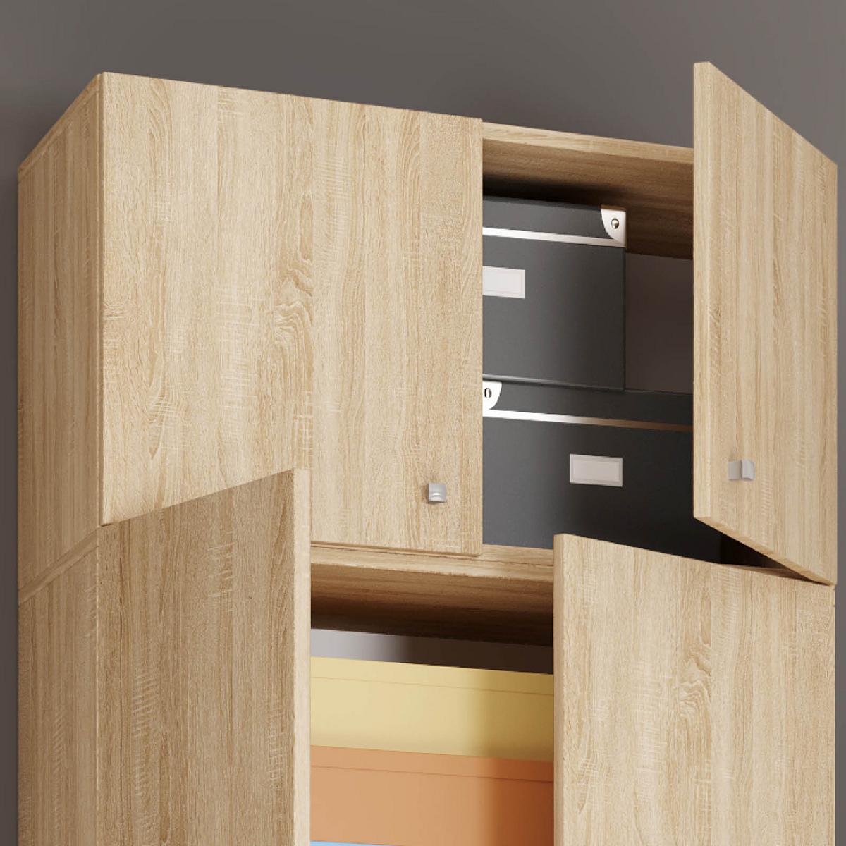 Mehrzweckschrank Lona XXL Eiche Dekor BxH: 70/240 cm - Schwarz/Sonoma Eiche, MODERN, Holzwerkstoff (70/240/39cm) - MID.YOU