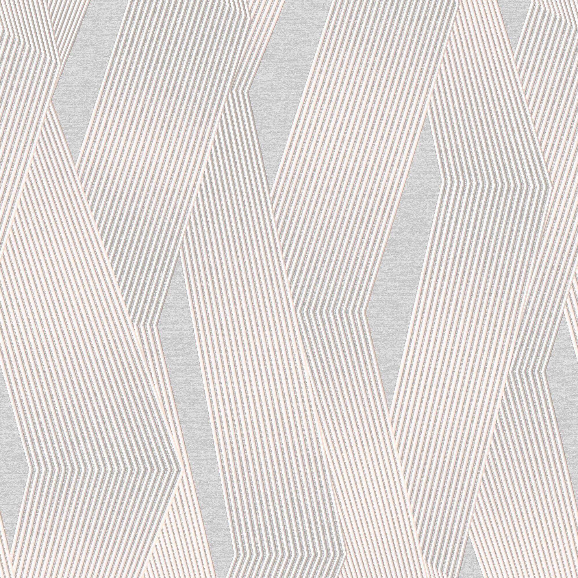 Vliestapete Streifen 52x1000 cm Hellgrau - Hellgrau, Basics, Papier/Kunststoff (52/1000cm)