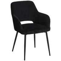 Armlehnstuhl Pina Cord Schwarz, B: 57 Cm - Schwarz, KONVENTIONELL, Holz/Textil (57/83.5/63cm) - MID.YOU