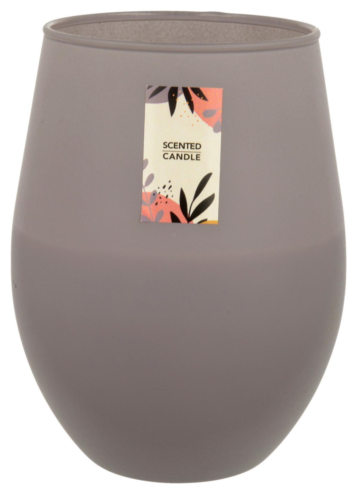 Svíčka ve skle Candela - šedá/ostružinová, sklo (7,6/12,5cm) - Modern Living