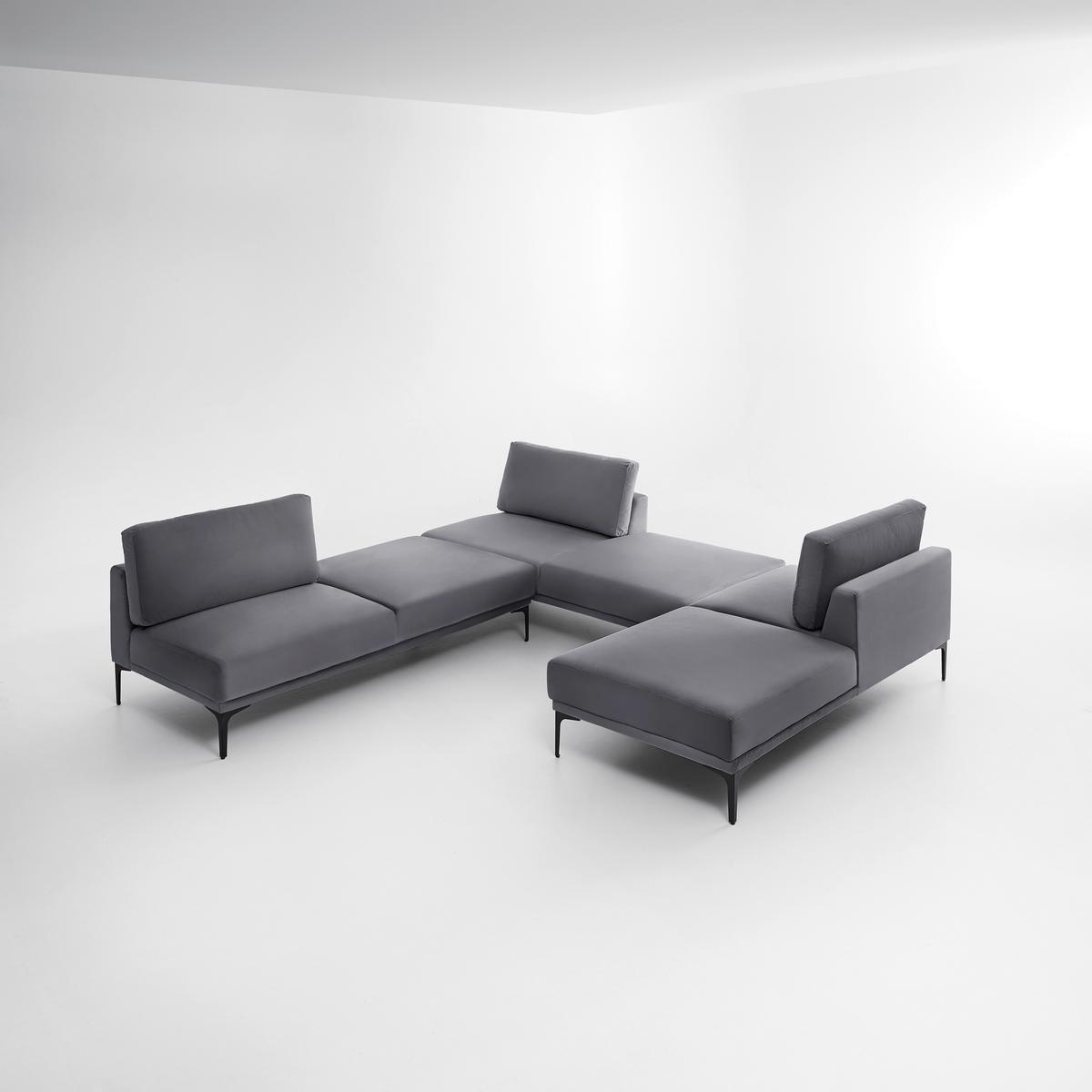 Pohovka TESSA tmavá sivá - čierna/tmavosivá, Modern, kov/textil (180,5/82,5/88,5cm) - Bessagi Home