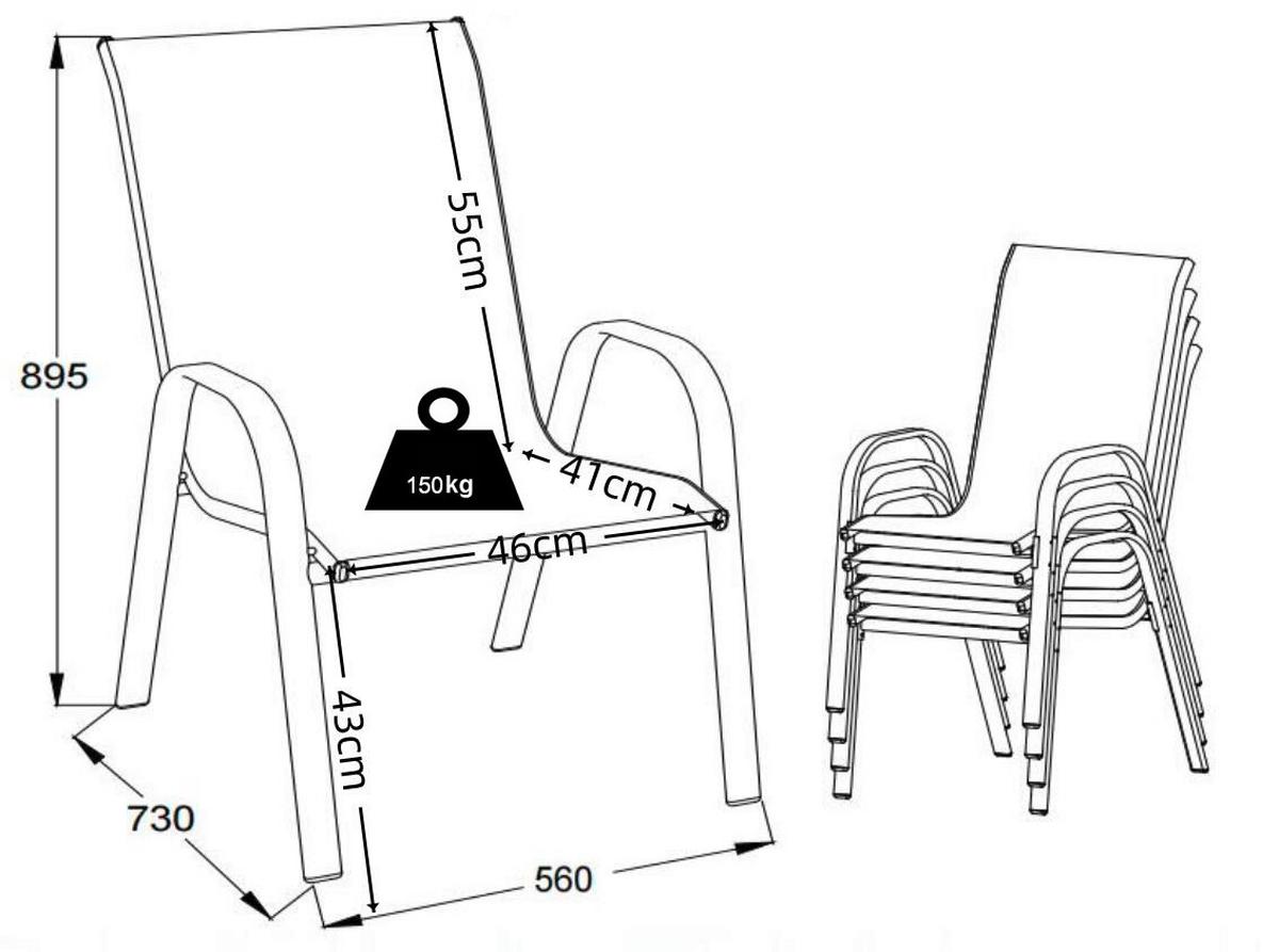 Gartenstuhl-Set Sonlas 4-teilig Anthrazit - Anthrazit, MODERN, Kunststoff/Metall (56/89/73cm) - MID.YOU