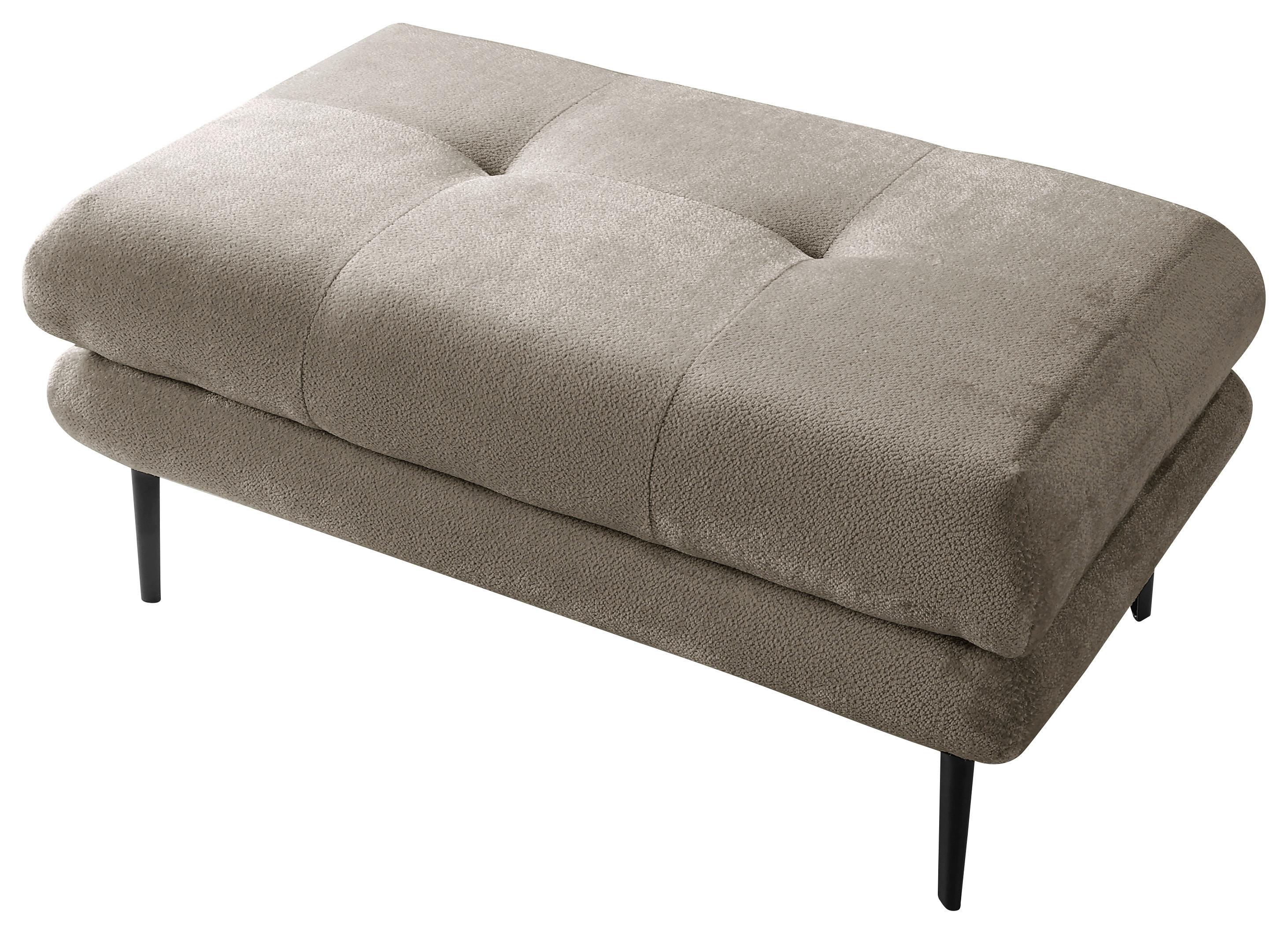 Hocker Ankona Grau/Schwarz, 80 cm - Schwarz/Grau, Design, Textil (80/48/80cm) - MID.YOU