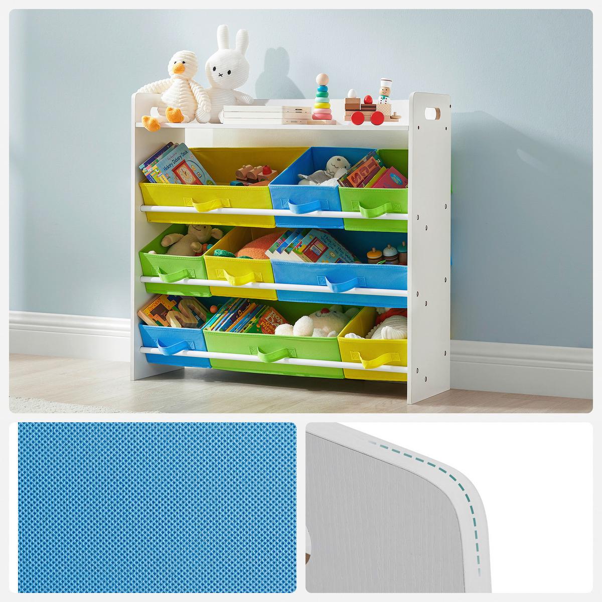 Toy Storage Shelf Multicolor B: 82,5 Cm - Multicolor, MODERN, Holzwerkstoff/Textil (82,5/78/26,5cm) - MID.YOU