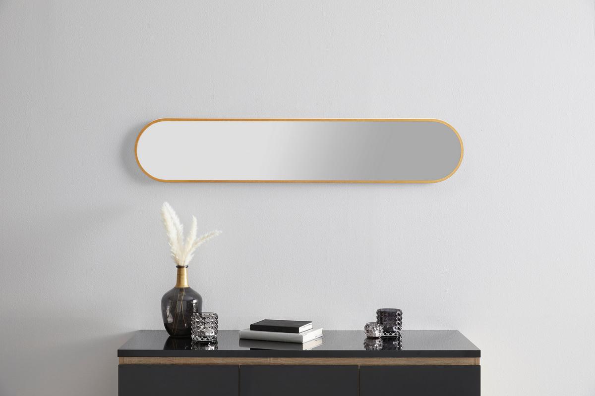 Zrkadlo MONI zlatá - zlatá, Modern, plast/sklo (20/101cm) - Mömax