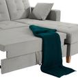 ECKSOFA Bergen - Hellgrau/Naturfarben, Design, Textil (231/160cm) - Luca Bessoni