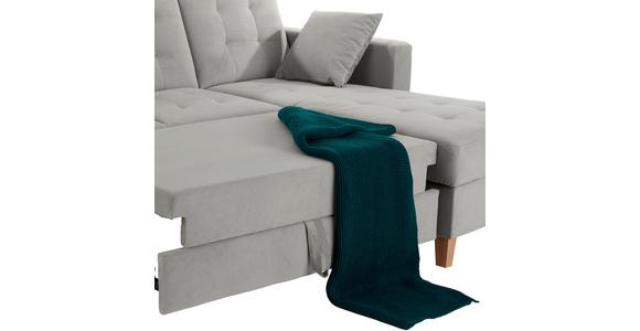 Ecksofa Bergen - Hellgrau/Naturfarben, Design, Textil (231/160cm) - Luca Bessoni