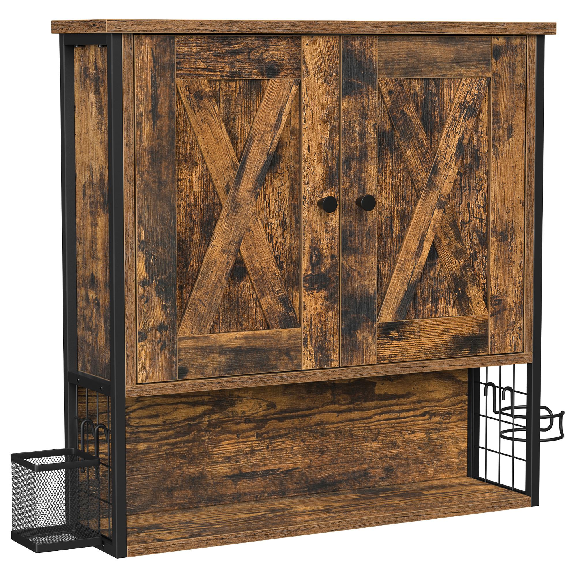 Hängeschrank Washbasin Cabinet - Schwarz/Braun, MODERN, Holzwerkstoff/Metall (60/60/16cm) - MID.YOU