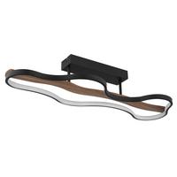 LED-Deckenleuchte 67181d - Dunkelbraun/Opal, Natur, Holz/Kunststoff (80,6/29/15cm) - Globo