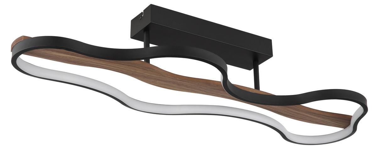 Led-deckenleuchte 67181d - Dunkelbraun/Opal, Natur, Holz/Kunststoff (80,6/29/15cm) - Globo