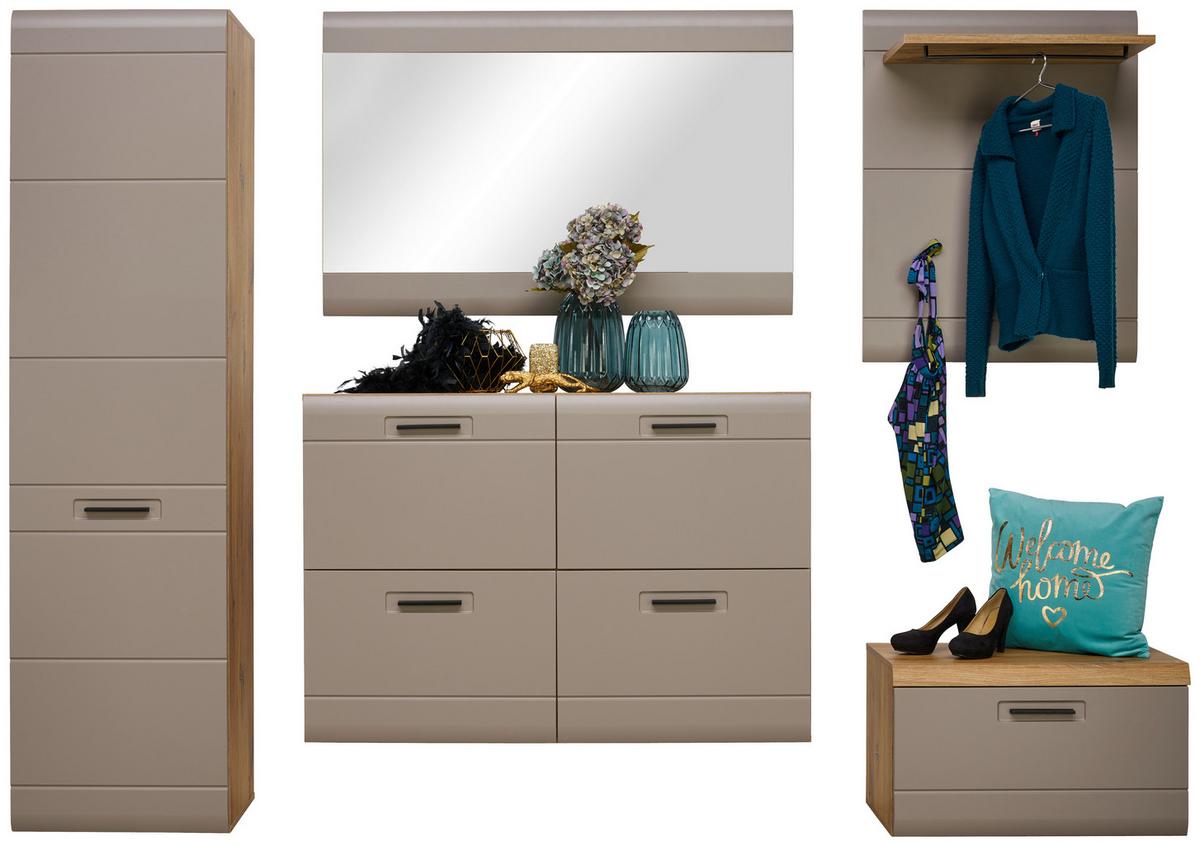 Garderobenpaneel Auris Eiche Dekor 70 cm 3 Haken - Eichefarben/Grau, MODERN (70/90/30cm) - Luca Bessoni