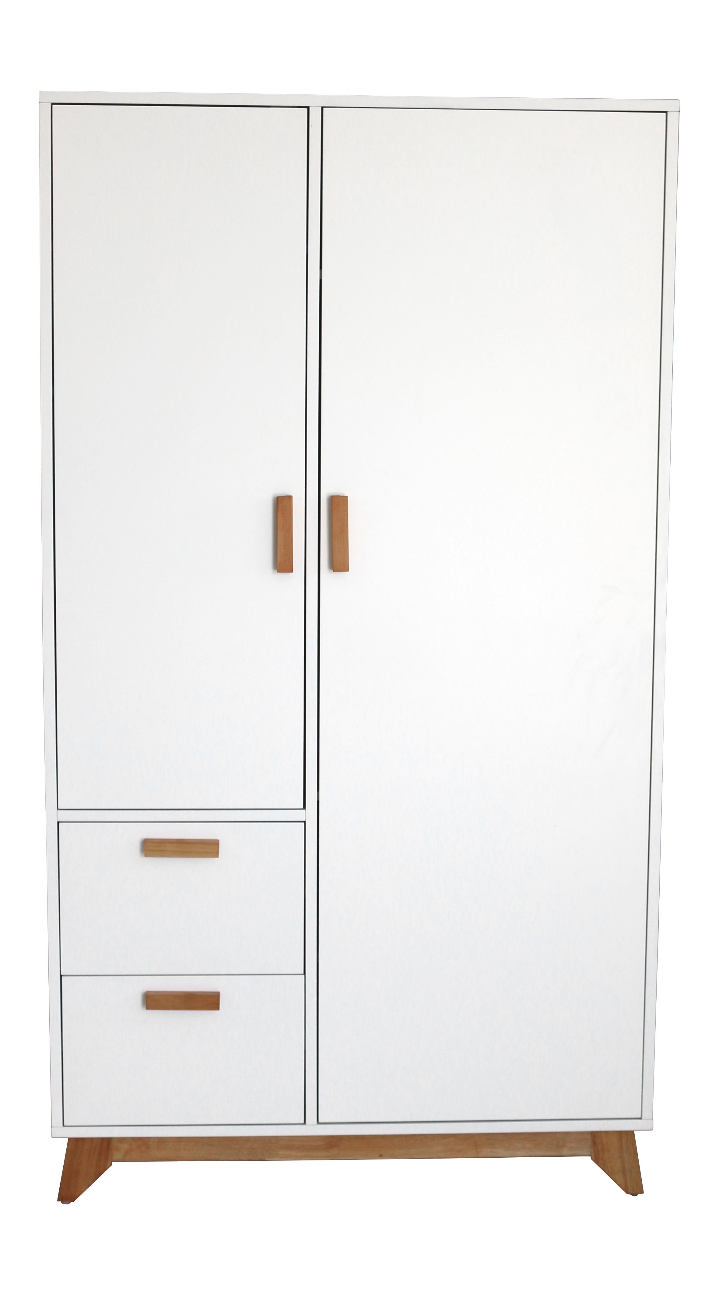 Šatná skriňa MILAN 100cm - biela/prírodná farba, Modern, drevo (100/180/52cm) - Modern Living