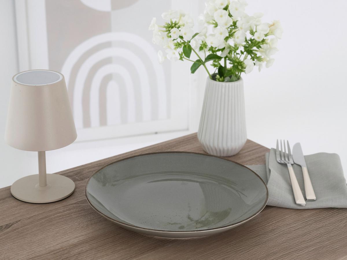 Kombiservice 20tlg. Steinzeug, grau - Grau, Basics, Keramik - Creatable
