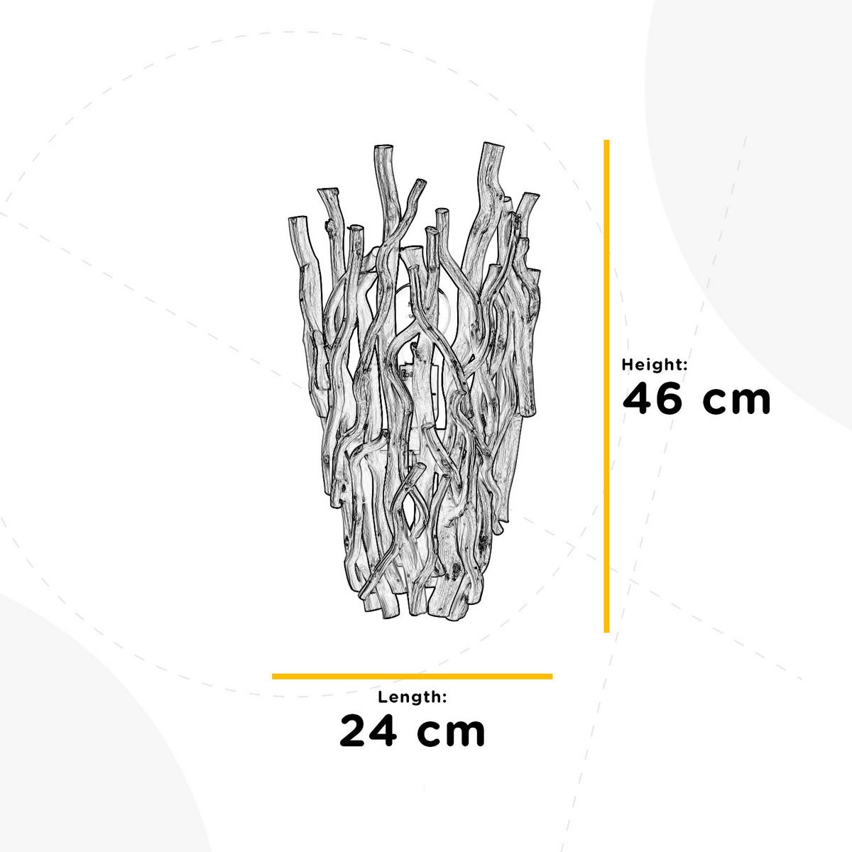 Wandleuchte 4899/Ap - Akaziefarben, Natur, Holz/Metall (24/15/46cm)