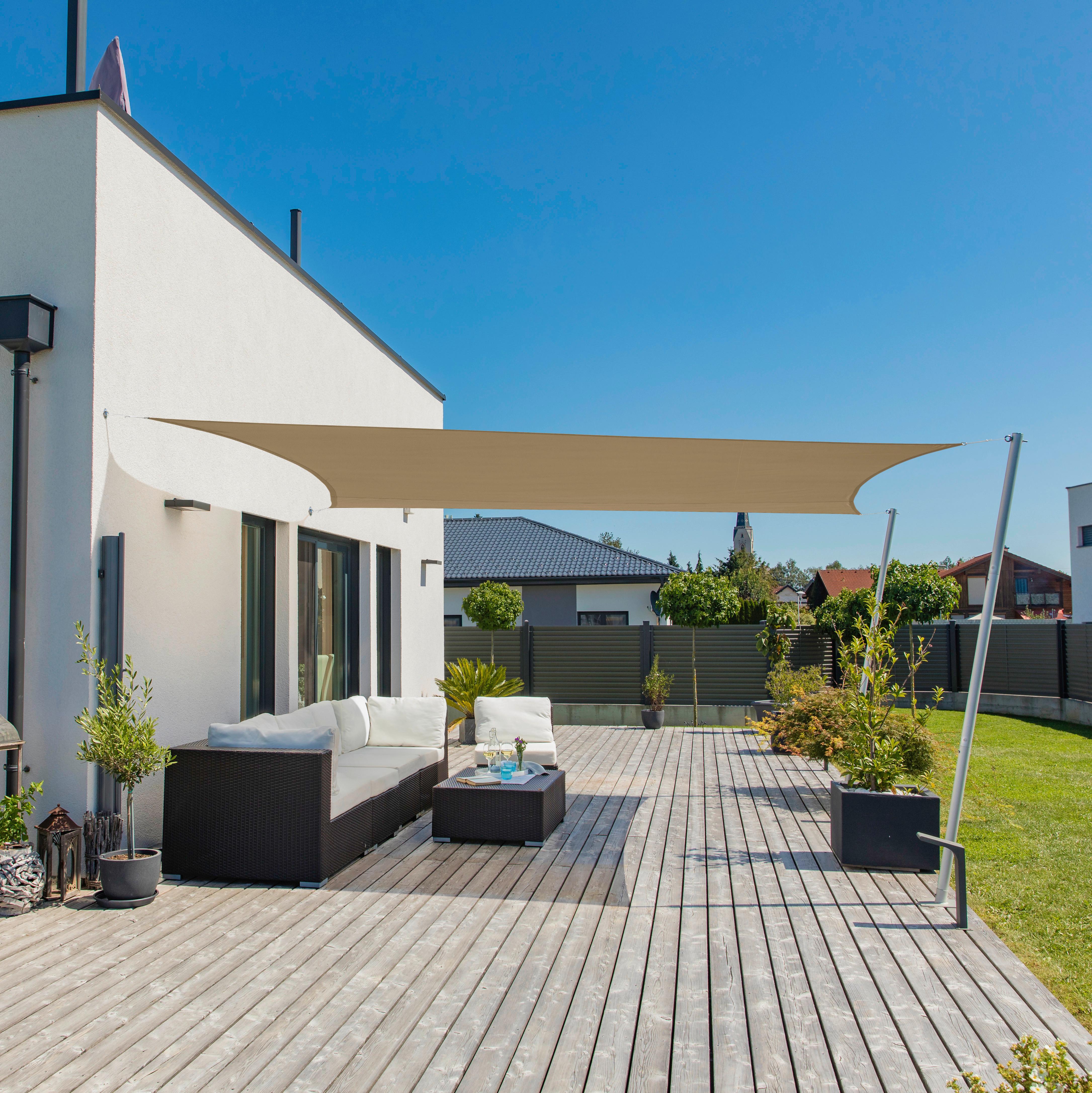 Sonnensegel Rechteck 2x3 M - Taupe, Basics (200/300cm)