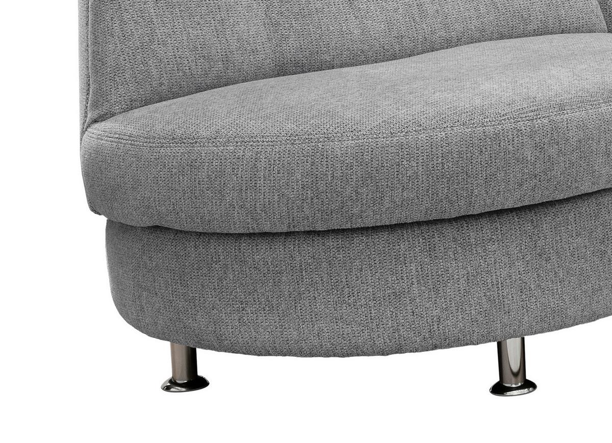 Ecksofa mit Relaxfunktion Parole Silberfarben Chenille - Chromfarben/Silberfarben, MODERN, Textil (236/275cm) - Livetastic