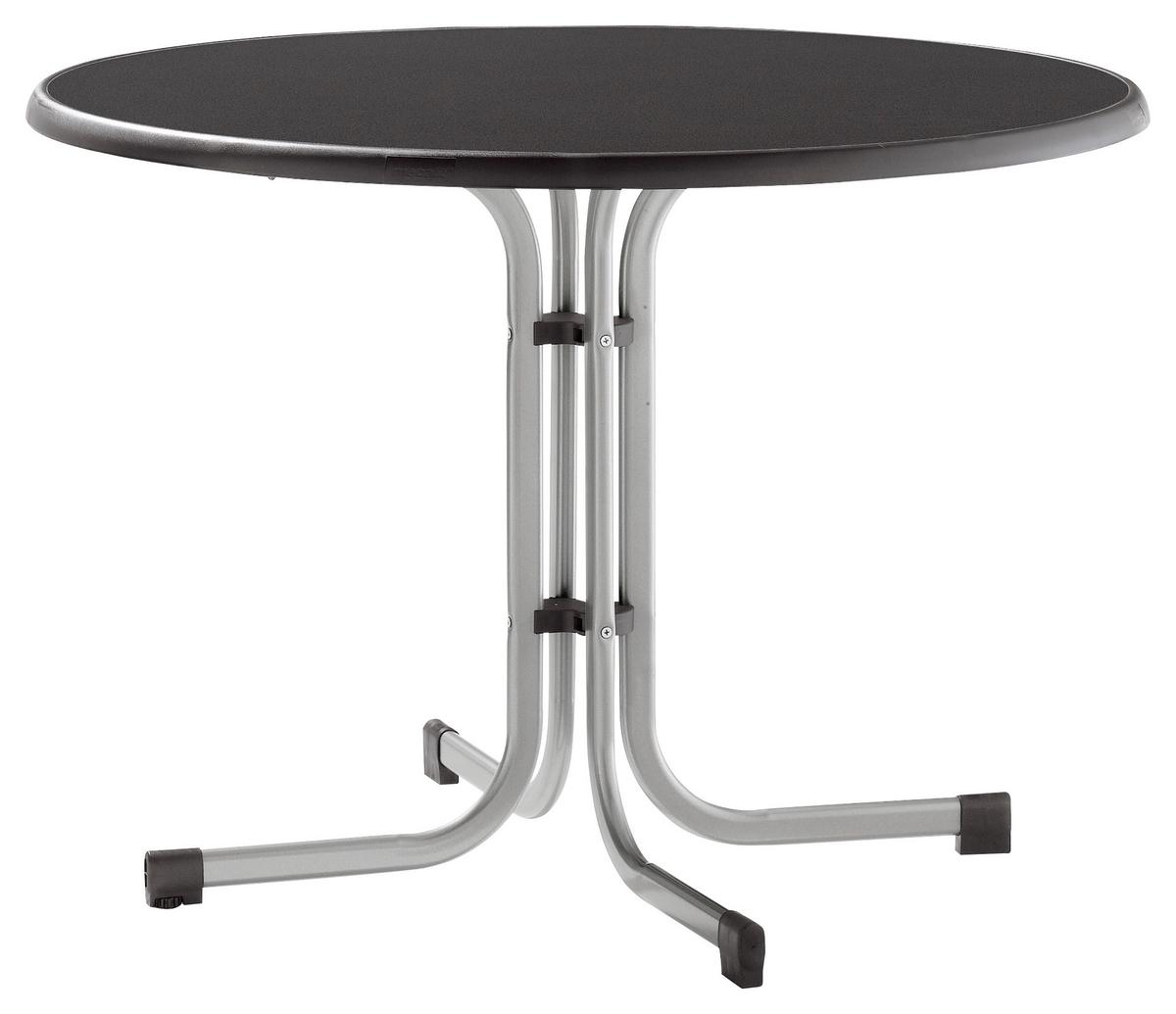 Gartentisch Rund 488006 L 100 cm - Graphitfarben, MODERN, Holzwerkstoff/Metall (100/100/72cm) - Sieger