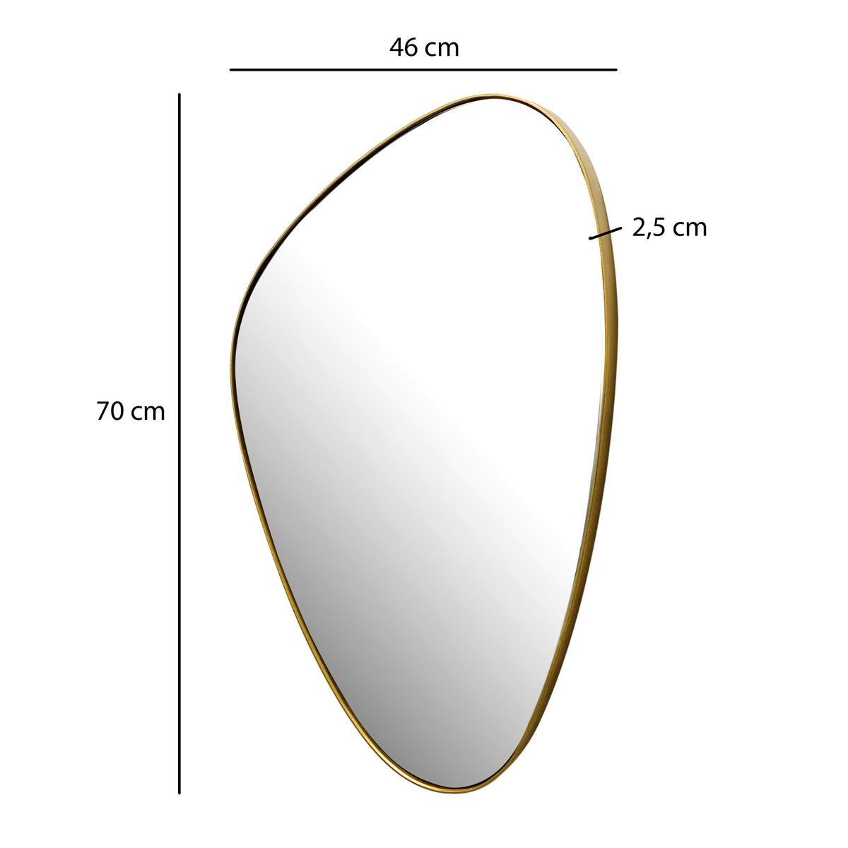 Wandspiegel Goldfarben B: 46 cm - Goldfarben, Design, Glas/Metall (46/70/2,5cm) - MID.YOU