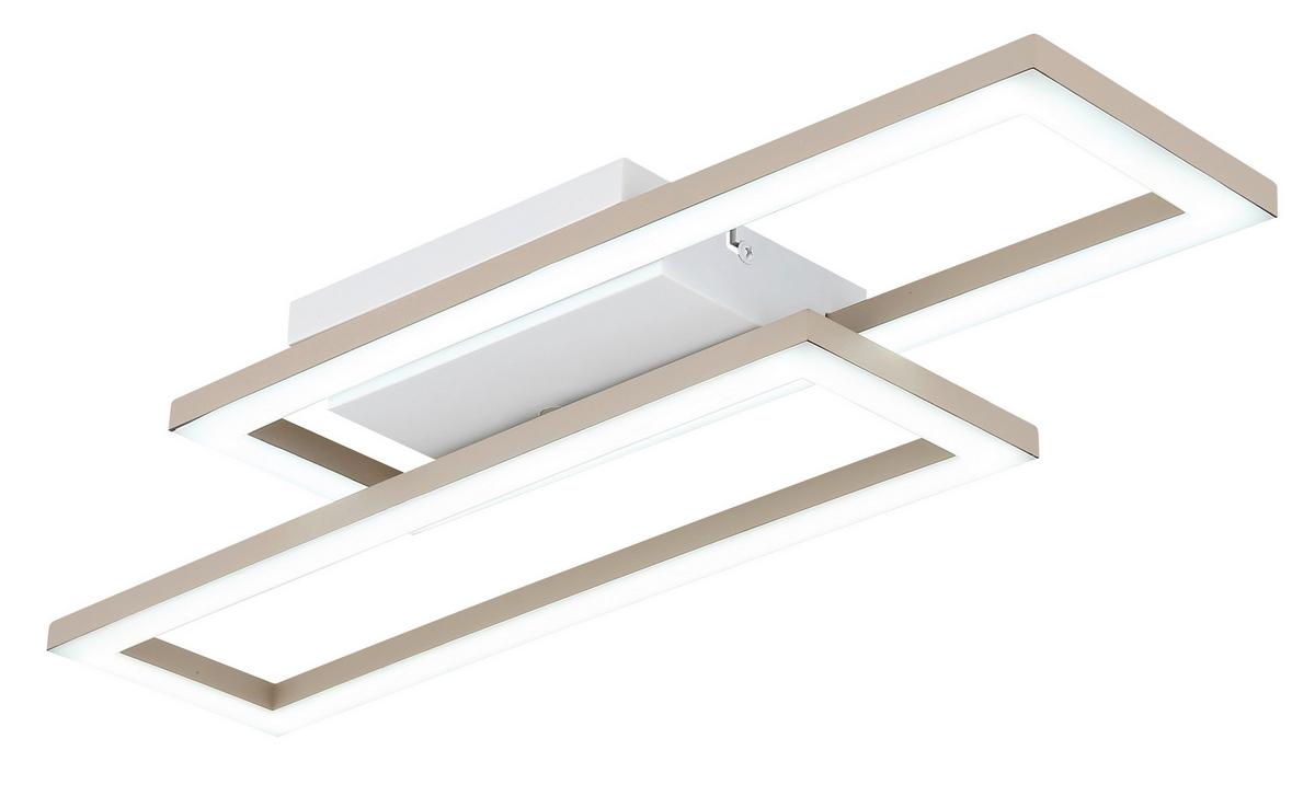 LED-DECKENLEUCHTE 3000/4000/6000K - Sandfarben/Weiß, Design, Kunststoff (55/15,5/5,5cm) - Globo
