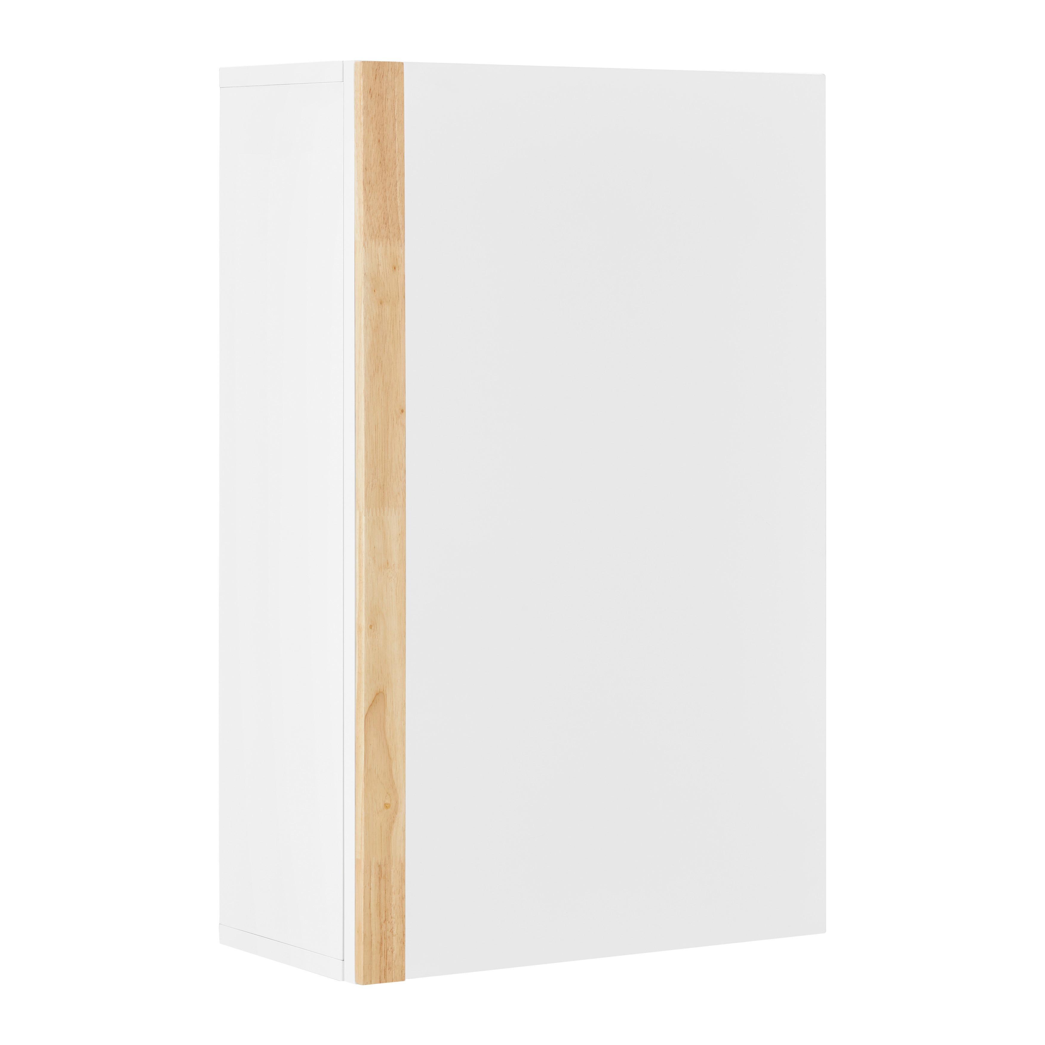 Závesná skrinka RICO - biela/prírodná farba, Modern, drevo (42/66/20cm) - Bessagi Home