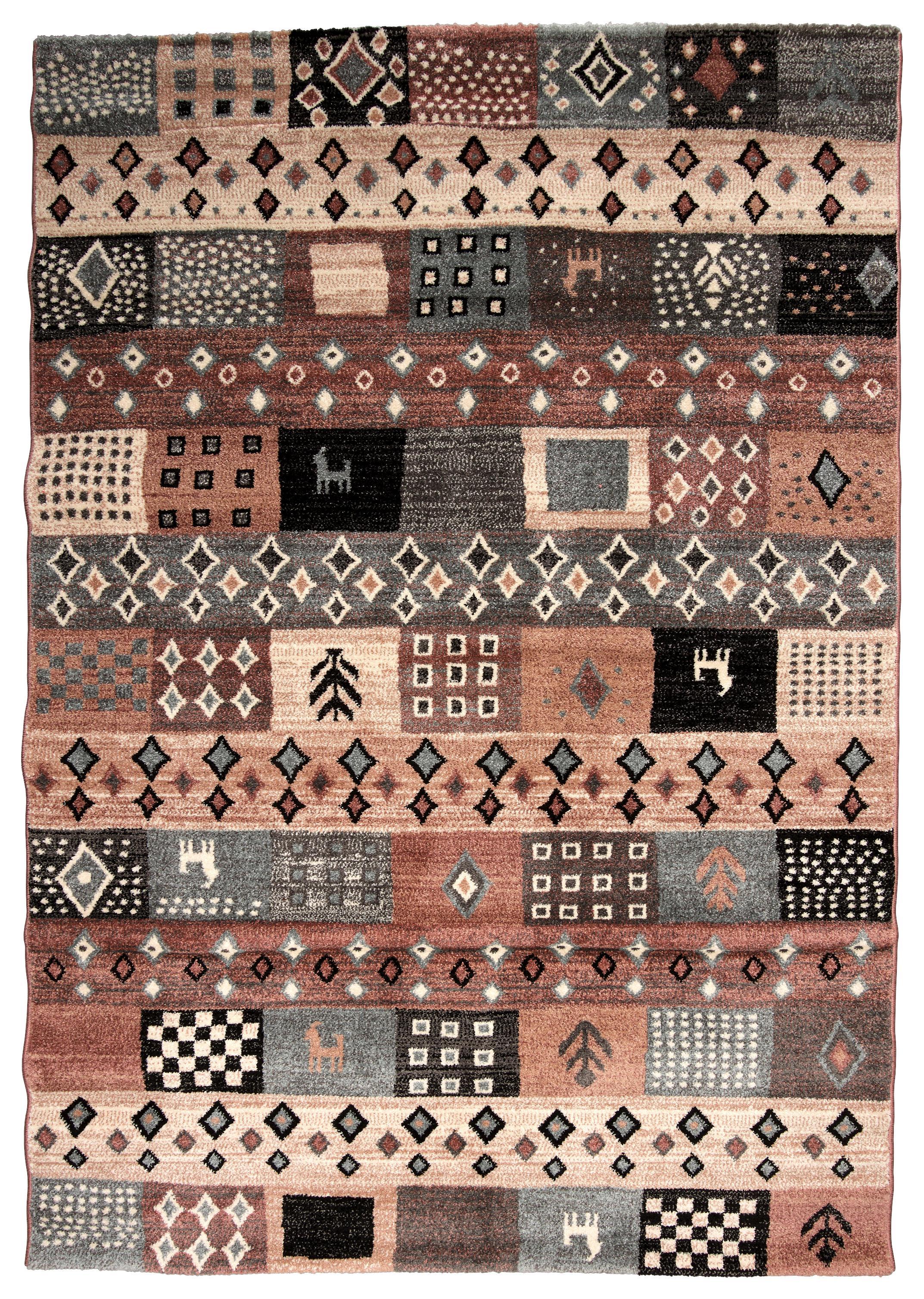 Webteppich Gabbeh  133x190cm - Creme/Braun, MODERN, Textil (133/190cm)