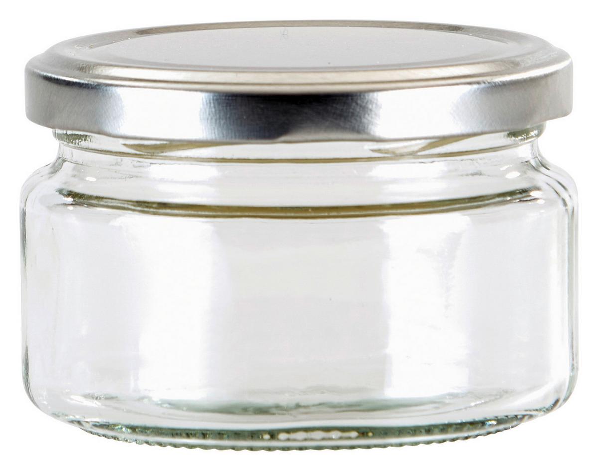 Einmachgläser 6er-Set Zora Je 250 ml, Auslaufsicher - Klar/Rot, Basics, Glas/Metall (0,25l)