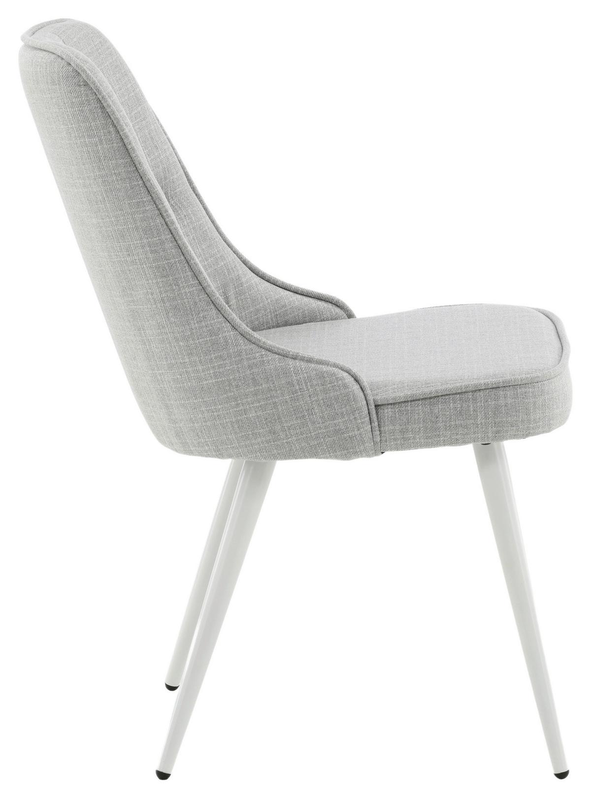 Stuhl-Set Velvet Deluxe - Hellgrau/Weiß, Design, Kunststoff/Textil (50/88.5/66cm) - Livetastic