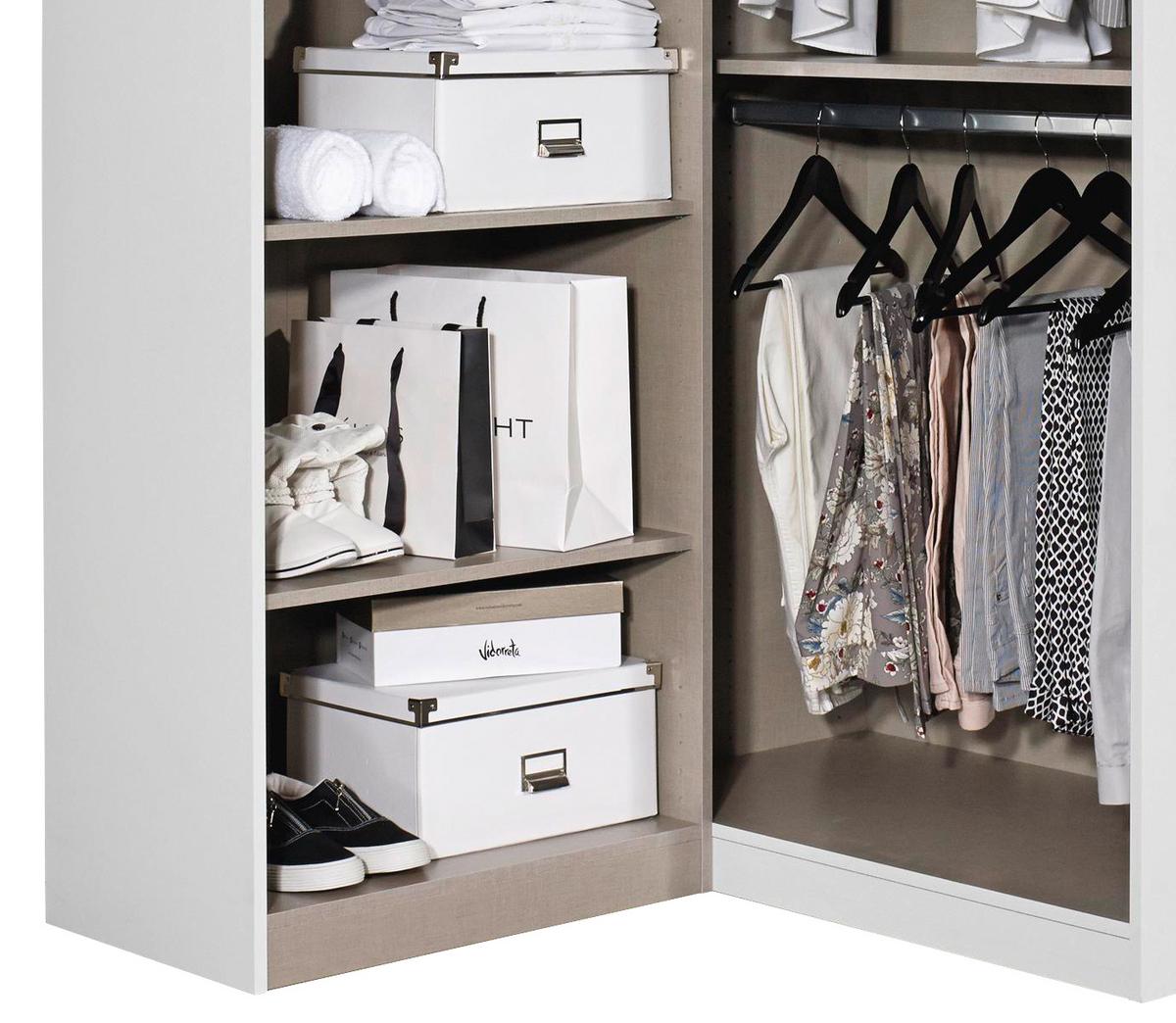 Eckschrank Grifflos 117cm Freising, Weiß - Weiß, MODERN, Holzwerkstoff (117/197/104cm) - Rauch Möbel