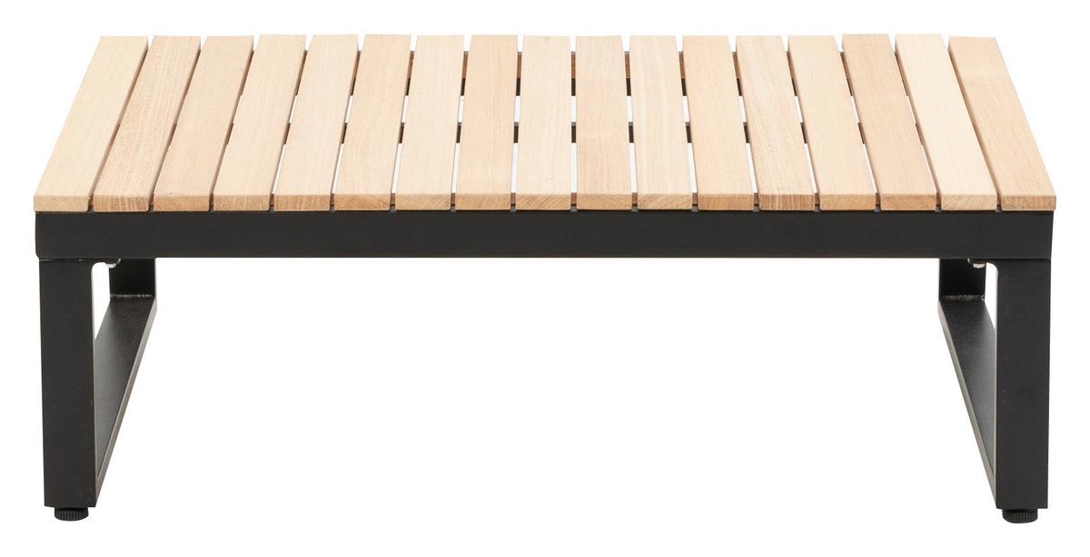 Loungegarnitur 3-tlg Rio Echtholz/metall Mit Kissen - Anthrazit/Braun, MODERN, Holz/Textil (178/68/228,5cm) - Gardenson