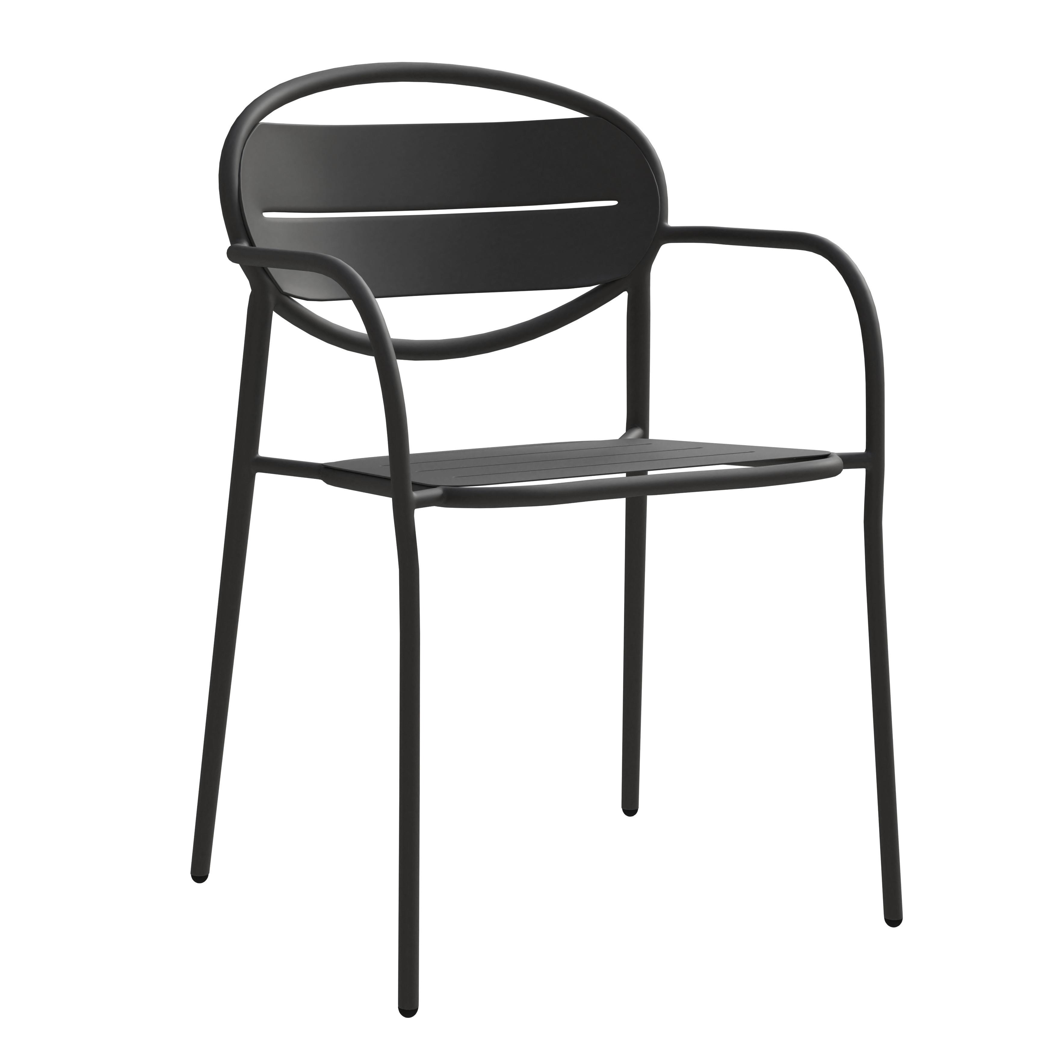 Gartensessel Rom - Anthrazit, MODERN, Metall (57/78/54cm) - Beldano