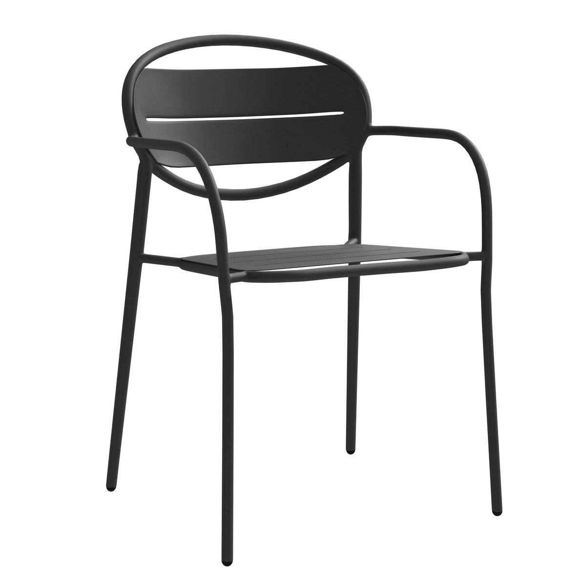 Gartensessel Rom - Anthrazit, MODERN, Metall (57/78/54cm) - Beldano