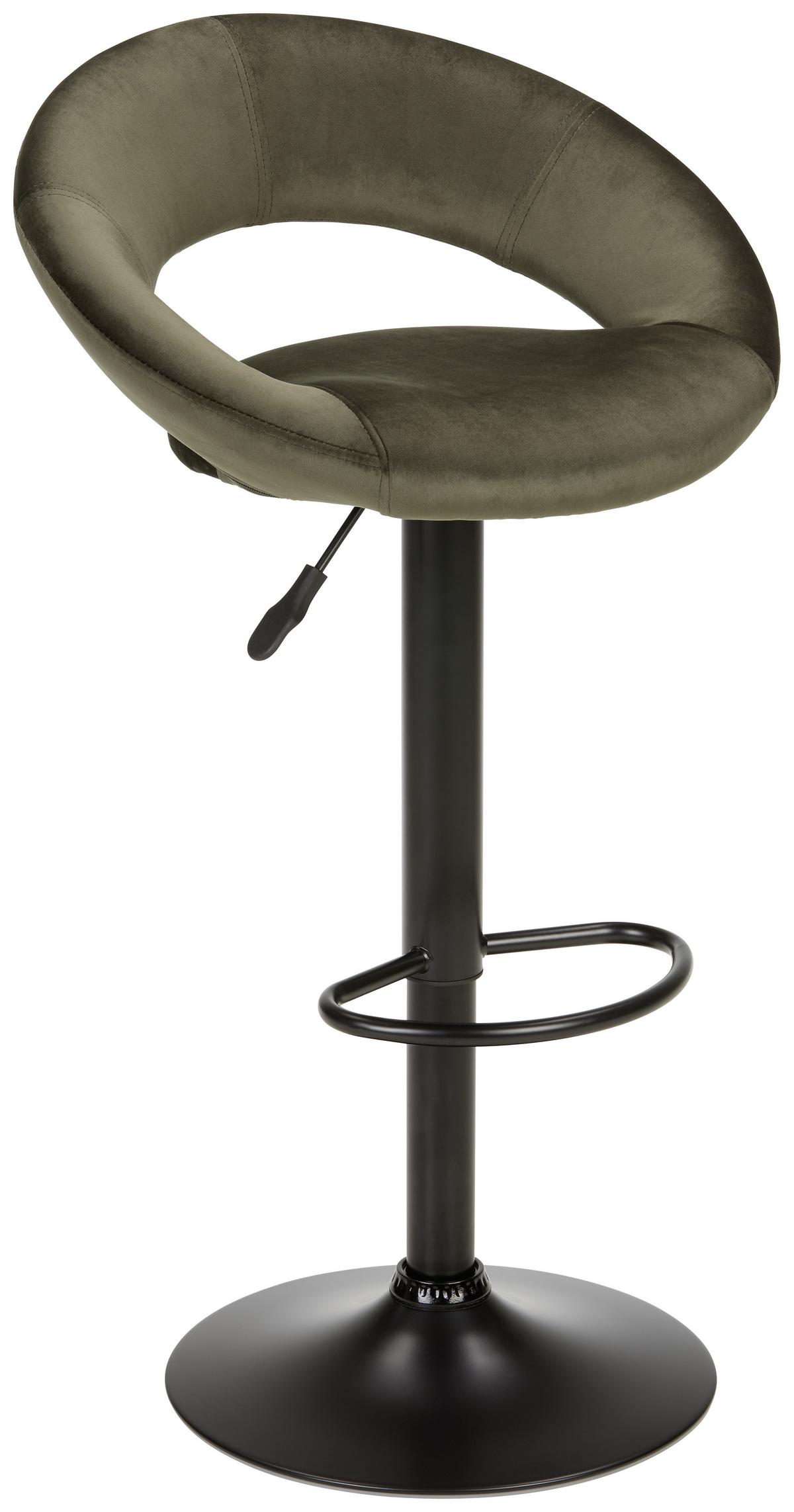 BAROVÁ STOLIČKA WALKER - olivovozelená/čierna, Modern, kov/textil (56/82-103/50cm) - Mömax