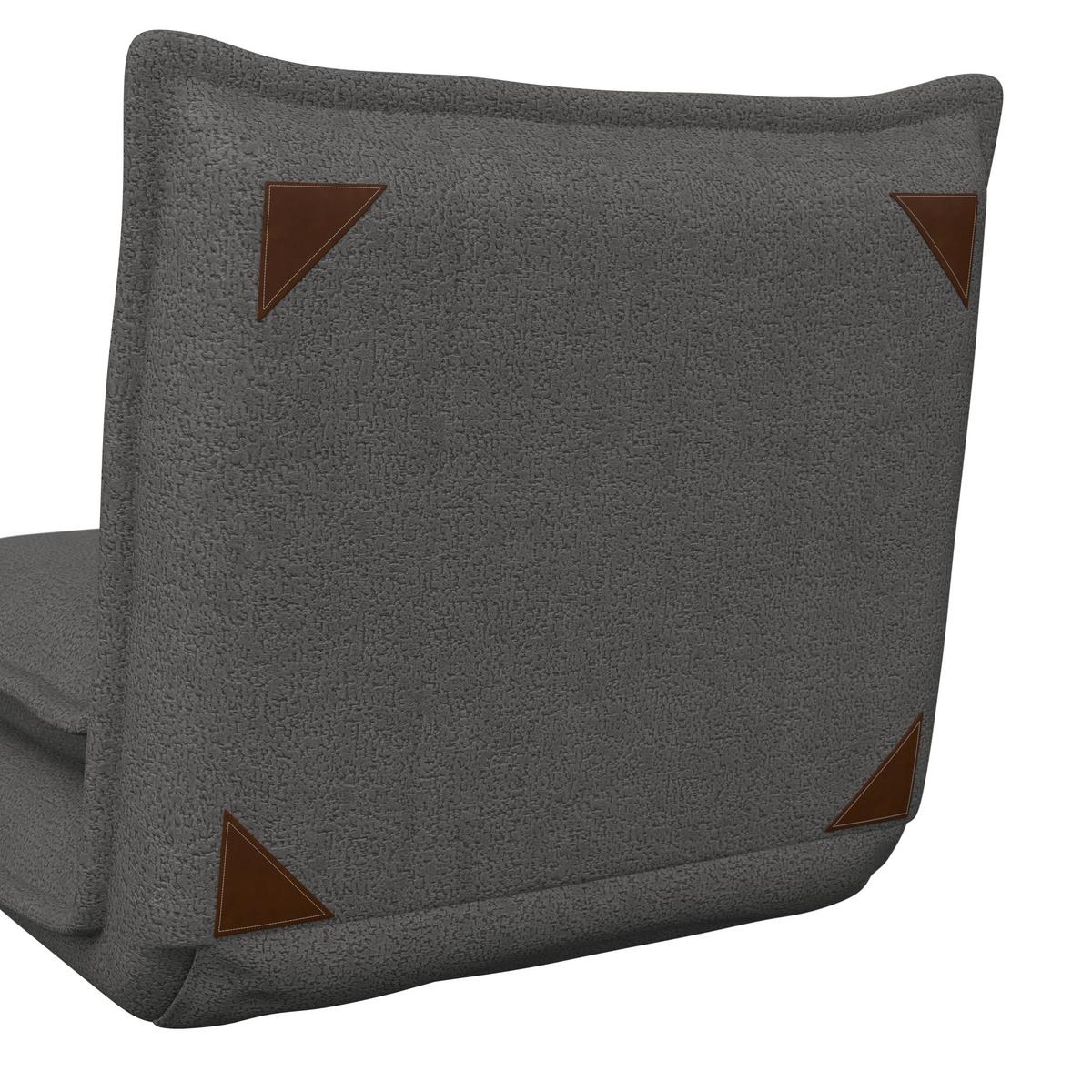 Rozkladacie kreslo TAMARA, tmavosivé buklé, max. 120 kg - tmavosivá, Modern, kov/textil (82/31/69cm) - Bessagi Home