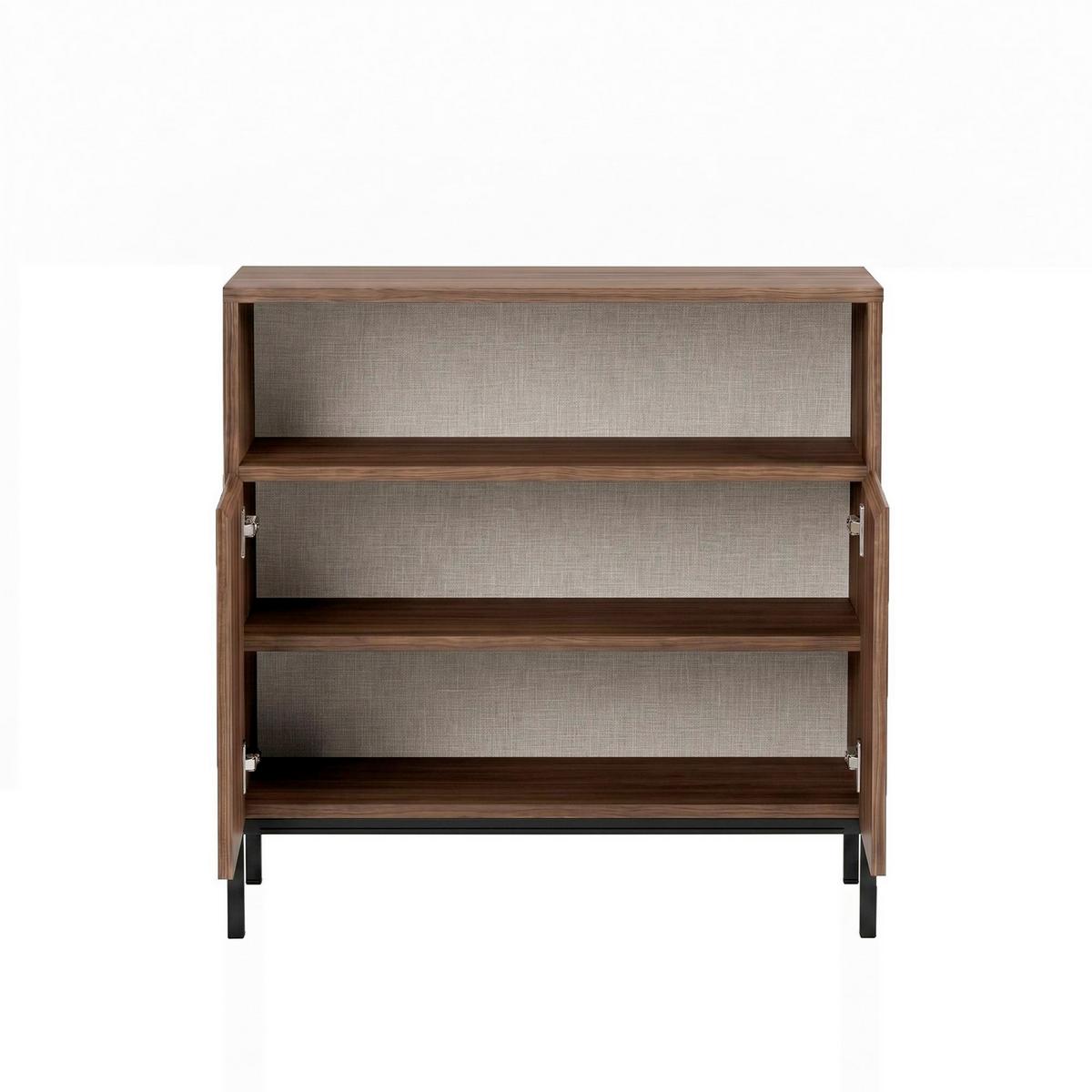 SIDEBOARD Schwarz/Walnussfarben B: 80cm - Walnussfarben/Schwarz, MODERN, Holzwerkstoff (80/80/40cm)