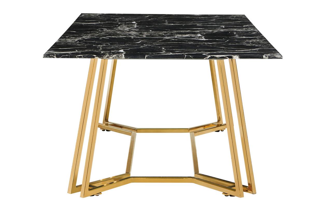 Couchtisch Schwarz, Goldfarben L: 110 Cm - Goldfarben/Schwarz, Design, Glas/Metall (110/60/40cm) - Livetastic