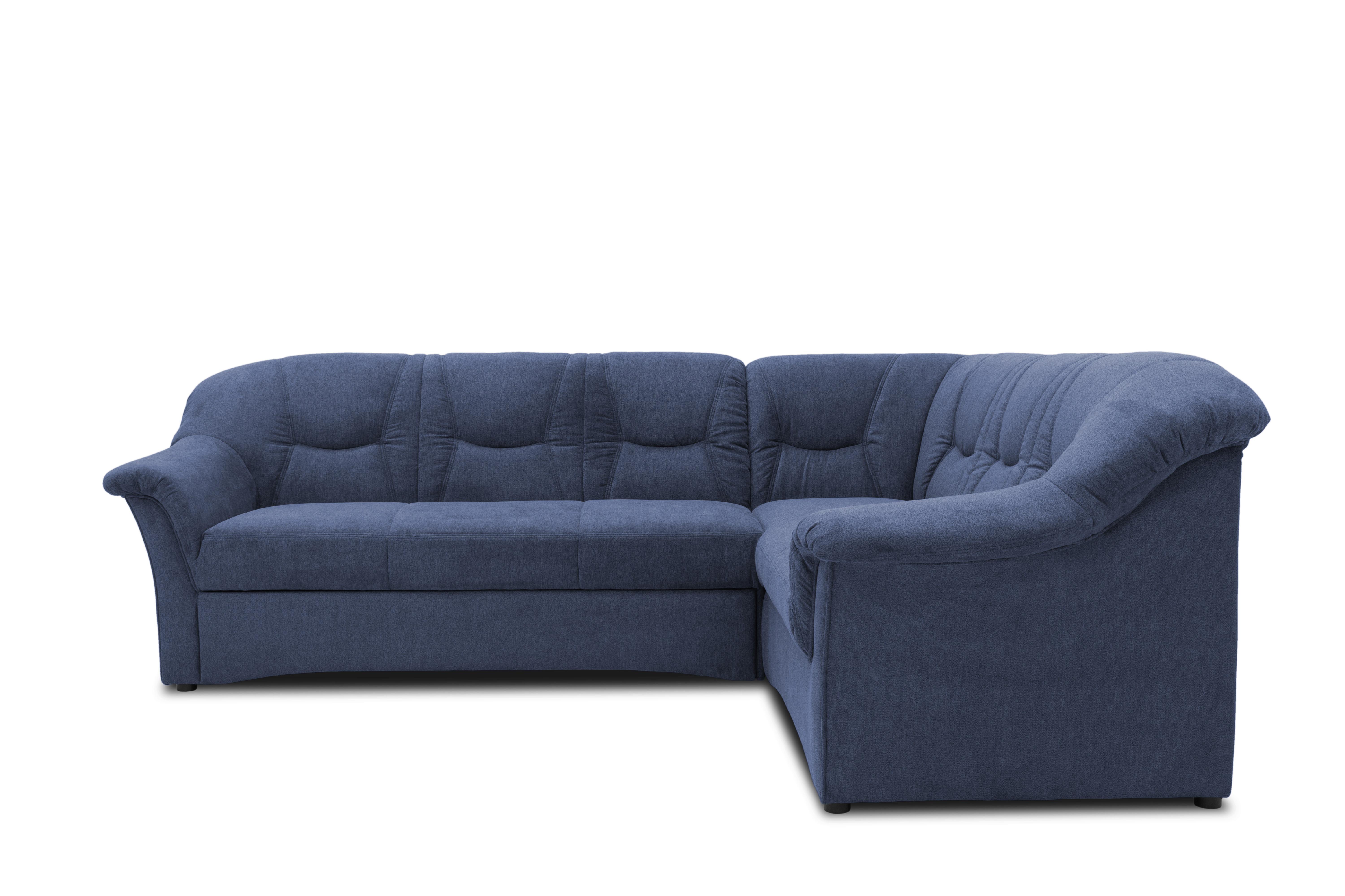 Ecksofa Sarafina Dunkelblau S: 240x190 Cm - Schwarz/Dunkelblau, KONVENTIONELL, Textil (240/190cm) - MID.YOU