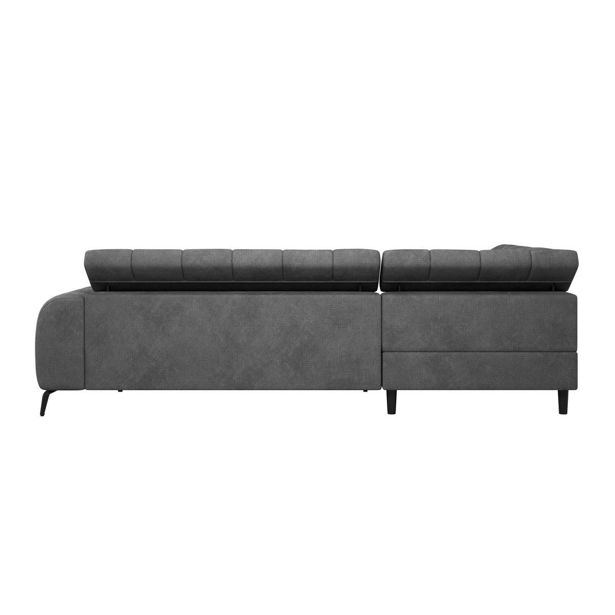 Ecksofa mit Schlaffunktion & Bettkasten Volf Anthrazit - Anthrazit/Schwarz, Trend, Kunststoff/Textil (203/261cm)